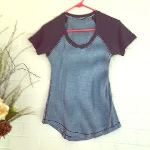 Lululemon Navy Striped Shirt